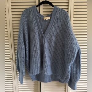 Sezane Basile Cardigan Sweater Vintage Blue